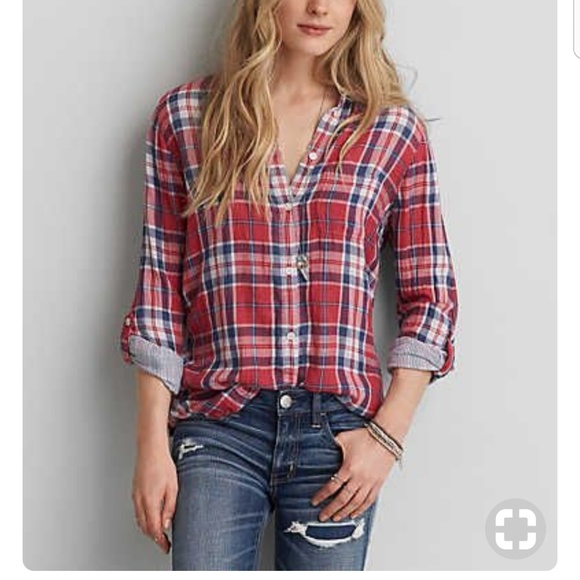 American Eagle Outfitters Tops - America Eagle Outfitters || Plaid Boyfriend Shirt